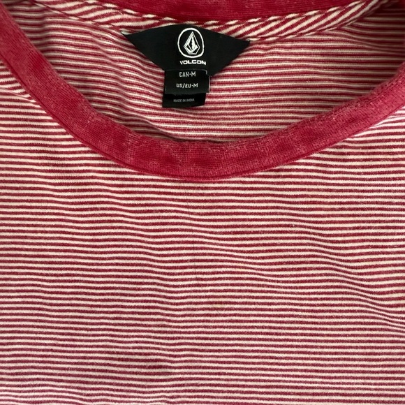 Volcom Red Striped T-Shirt - Picture 3 of 4